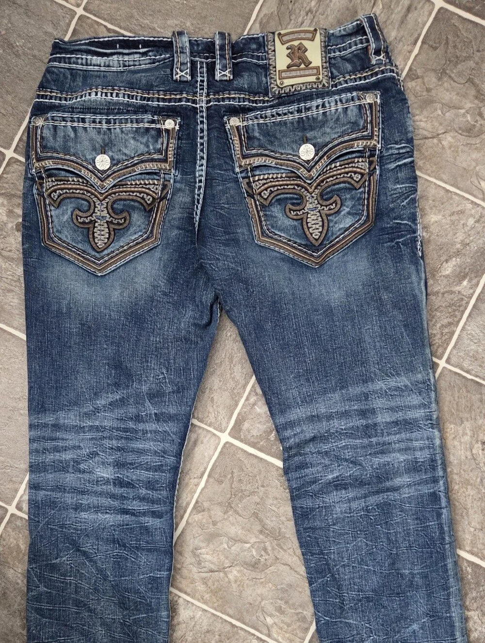 Rock Revival Jeans Slim Straight Tristan Men's Size 38x30 EUC